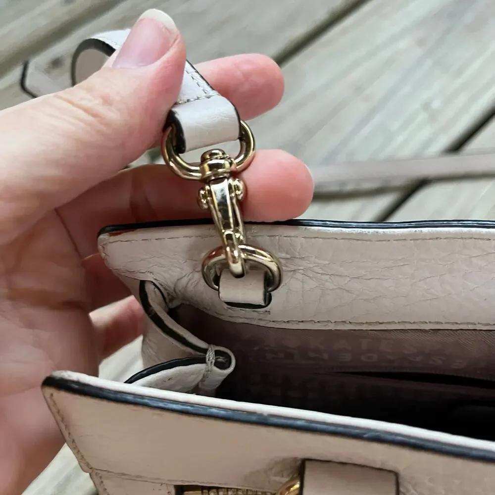 Kate Spade Perri Lane Mini Romy Satchel In Beige Leather
